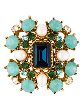 Yosca Pearl & Crystal Brooch